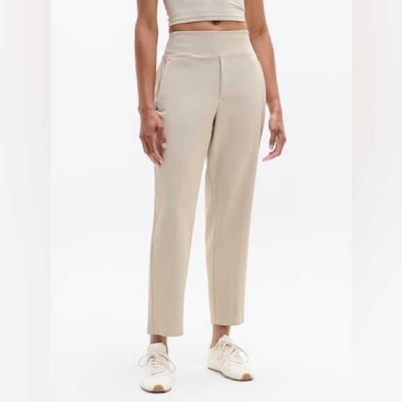 Athleta Endless High Rise Straight Leg Pant in Abalone Beige - Size 10 - Picture 1 of 7